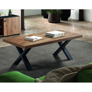 Deladeco Table basse contemporaine chêne cognac Shelly chêne cognac