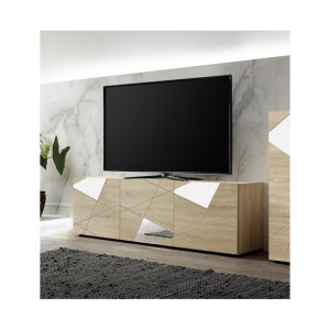 Balias Home Meuble TV moderne 181 cm chêne samoa Larissa Chêne samoa