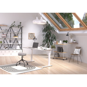 Vivabita Bureau droit réglable en hauteur blanc Maily Blanc  68 cm