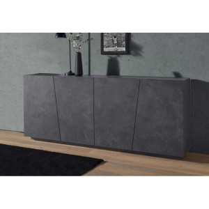 Deladeco Buffet/bahut moderne 200 cm gris ardoise Vegas Gris ardoise