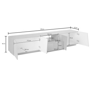 Deladeco Meuble TV moderne gris ardoise 220 cm Vegas Gris ardoise