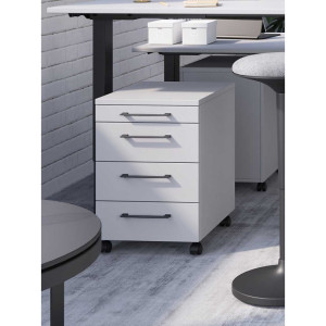 Vivabita Caisson de bureau mobile gris clair Organza Gris clair