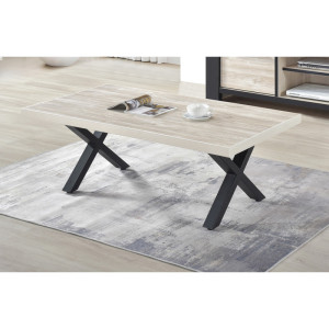 Deladeco Table basse contemporaine chêne sable Thorie Chêne sable