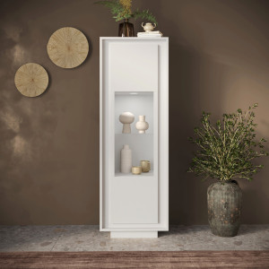 Balias Home Vitrine moderne laqué blanc mat Rosine Blanc laqué mat