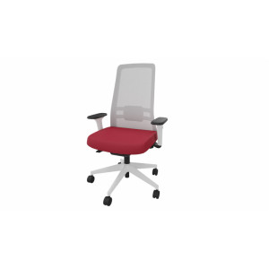 Leaderburo Siège de bureau en tissu coque blanche Holly Crème, vert pomme, violet, rouge, bleu clair, gris, bleu ou noir