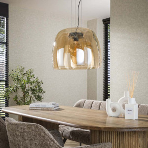 Lampea Suspension moderne en verre ambré Hoggy