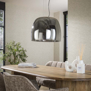 Lampea Suspension moderne en verre gris Hoggy