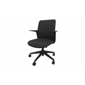 Leaderburo Siège de bureau en tissu coque noire Evita Beige, rouge, bleu foncé, bleu clair, vert, gris, noir ou marron clair