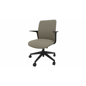 Leaderburo Siège de bureau en tissu coque noire Evita Beige, rouge, bleu foncé, bleu clair, vert, gris, noir ou marron clair