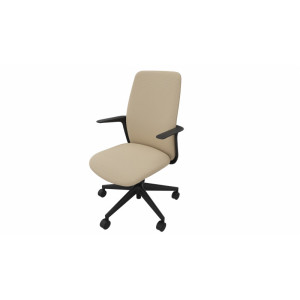 Leaderburo Siège de bureau en tissu coque noire Evita Beige, rouge, bleu foncé, bleu clair, vert, gris, noir ou marron clair