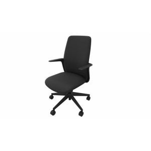 Leaderburo Siège de bureau en tissu coque noire Evita Beige, rouge, bleu foncé, bleu clair, vert, gris, noir ou marron clair