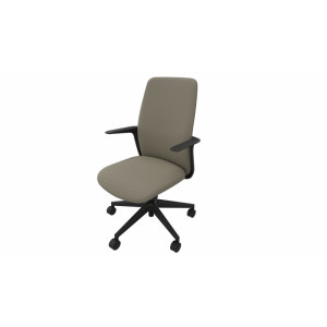 Leaderburo Siège de bureau en tissu coque noire Evita Beige, rouge, bleu foncé, bleu clair, vert, gris, noir ou marron clair