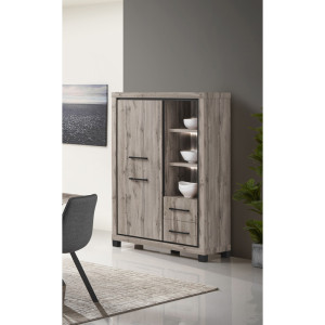 Deladeco Buffet haut contemporain chêne canada Heleane Chêne canada
