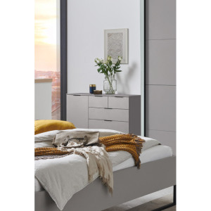 Deladeco Commode moderne 130 cm gris sahara Matilda Gris sahara