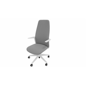 Leaderburo Siège de bureau en tissu coque blanche Evita Beige, rouge, bleu foncé, bleu clair, vert, gris, noir ou marron clair