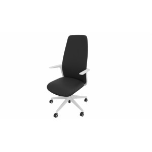 Leaderburo Siège de bureau en tissu coque blanche Evita Beige, rouge, bleu foncé, bleu clair, vert, gris, noir ou marron clair