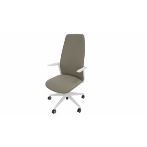 Leaderburo Siège de bureau en tissu coque blanche Evita Beige, rouge, bleu foncé, bleu clair, vert, gris, noir ou marron clair