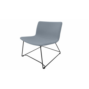 Leaderburo Fauteuil lounge en tissu pieds noirs Mokky Marron, gris foncé, orange, mauve, vert, bleu ciel, turquoise, bleu gris, gris ou anthracite