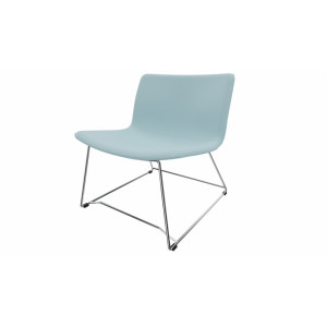 Leaderburo Fauteuil lounge en tissu pieds chromés Mokky Marron, gris foncé, orange, mauve, vert, bleu ciel, turquoise, bleu gris, gris ou anthracite