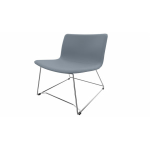 Leaderburo Fauteuil lounge en tissu pieds chromés Mokky Marron, gris foncé, orange, mauve, vert, bleu ciel, turquoise, bleu gris, gris ou anthracite