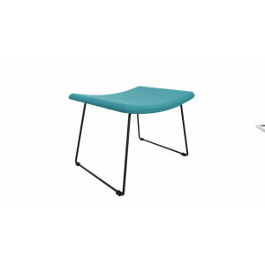 Leaderburo Repose-pieds en tissu pieds noirs Mokky Marron, gris foncé, orange, mauve, vert, bleu ciel, turquoise, bleu gris, gris ou anthracite