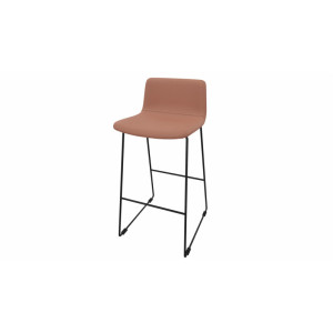 Leaderburo Tabouret en tissu pieds noir Mokky Marron, gris foncé, orange, mauve, vert, bleu ciel, turquoise, bleu gris, gris ou anthracite