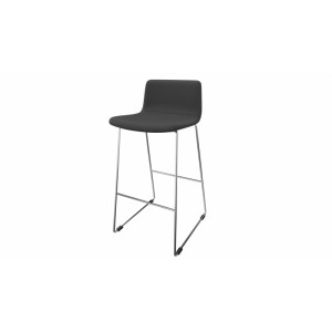 Leaderburo Tabouret en tissu pieds chromés Mokky Marron, gris foncé, orange, mauve, vert, bleu ciel, turquoise, bleu gris, gris ou anthracite