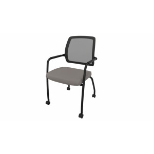 Leaderburo Chaise de réunion sur roulettes Shade Marron, gris foncé, orange, mauve, vert, bleu ciel, turquoise, bleu gris, gris ou anthracite