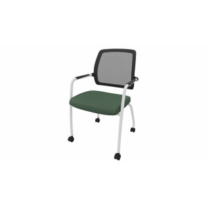 Leaderburo Chaise de réunion sur roulettes Shade Marron, gris foncé, orange, mauve, vert, bleu ciel, turquoise, bleu gris, gris ou anthracite