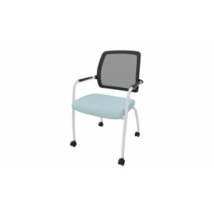 Leaderburo Chaise de réunion sur roulettes Shade Marron, gris foncé, orange, mauve, vert, bleu ciel, turquoise, bleu gris, gris ou anthracite