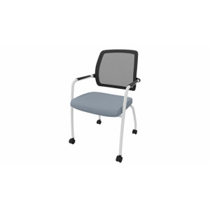 Leaderburo Chaise de réunion sur roulettes Shade Marron, gris foncé, orange, mauve, vert, bleu ciel, turquoise, bleu gris, gris ou anthracite