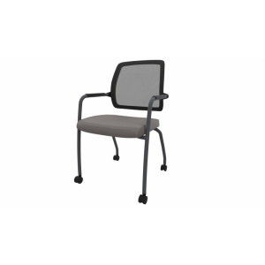 Leaderburo Chaise de réunion sur roulettes Shade Marron, gris foncé, orange, mauve, vert, bleu ciel, turquoise, bleu gris, gris ou anthracite