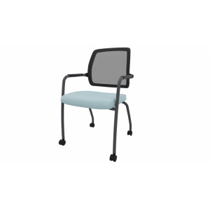 Leaderburo Chaise de réunion sur roulettes Shade Marron, gris foncé, orange, mauve, vert, bleu ciel, turquoise, bleu gris, gris ou anthracite