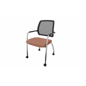 Leaderburo Chaise de réunion sur roulettes Shade Marron, gris foncé, orange, mauve, vert, bleu ciel, turquoise, bleu gris, gris ou anthracite