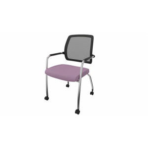 Leaderburo Chaise de réunion sur roulettes Shade Marron, gris foncé, orange, mauve, vert, bleu ciel, turquoise, bleu gris, gris ou anthracite