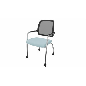 Leaderburo Chaise de réunion sur roulettes Shade Marron, gris foncé, orange, mauve, vert, bleu ciel, turquoise, bleu gris, gris ou anthracite