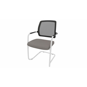 Leaderburo Chaise de réunion empilable pieds luge Shade Marron, gris foncé, orange, mauve, vert, bleu ciel, turquoise, bleu gris, gris ou anthracite