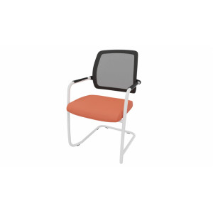 Leaderburo Chaise de réunion empilable pieds luge Shade Marron, gris foncé, orange, mauve, vert, bleu ciel, turquoise, bleu gris, gris ou anthracite