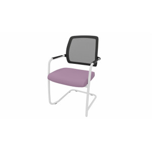 Leaderburo Chaise de réunion empilable pieds luge Shade Marron, gris foncé, orange, mauve, vert, bleu ciel, turquoise, bleu gris, gris ou anthracite