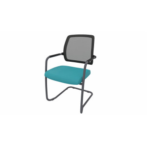 Leaderburo Chaise de réunion empilable pieds luge Shade Marron, gris foncé, orange, mauve, vert, bleu ciel, turquoise, bleu gris, gris ou anthracite