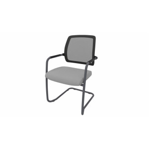 Leaderburo Chaise de réunion empilable pieds luge Shade Marron, gris foncé, orange, mauve, vert, bleu ciel, turquoise, bleu gris, gris ou anthracite