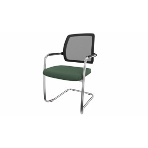 Leaderburo Chaise de réunion empilable pieds luge Shade Marron, gris foncé, orange, mauve, vert, bleu ciel, turquoise, bleu gris, gris ou anthracite
