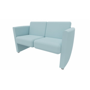 Leaderburo Canapé 2 places moderne en tissu Madine Marron, gris foncé, orange, mauve, vert, bleu ciel, turquoise, gris bleu, gris ou anthracite
