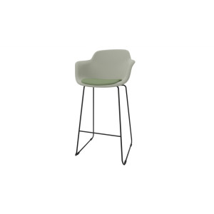 Leaderburo Tabouret en polypropylène pieds noirs Wendy Blanc, rose, vert, bordeaux, bleu, noir ou marron