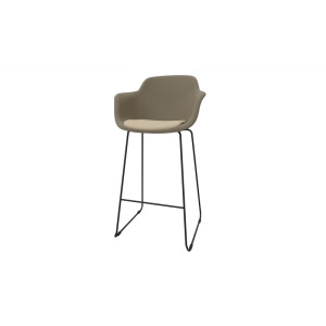Leaderburo Tabouret en polypropylène pieds noirs Wendy Blanc, rose, vert, bordeaux, bleu, noir ou marron