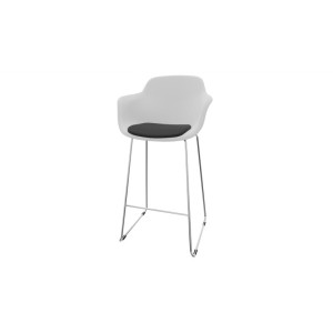 Leaderburo Tabouret en polypropylène pieds chromés Wendy Blanc, rose, vert, bordeaux, bleu, noir ou marron