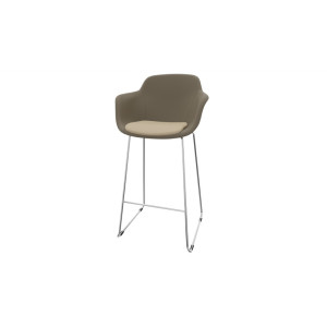 Leaderburo Tabouret en polypropylène pieds chromés Wendy Blanc, rose, vert, bordeaux, bleu, noir ou marron