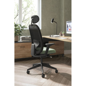 Leaderburo Siège de bureau en tissu coque noir Anya Crème, marron, rouge, violet, vert pomme, bleu foncé, bleu clair, vert, gris ou noir