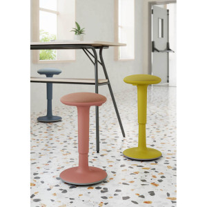 Leaderburo Tabouret ergonomique réglable en hauteur Topy Blanc, graphite, rouge, bleu, jaune, vert