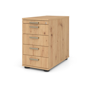 Optizen Caisson à tiroirs profondeur 80 cm Londonien Blanc, gris, érable, hêtre, chêne, chêne ambré, noyer ou graphite